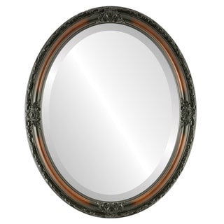Jefferson Framed Oval Mirror in Walnut