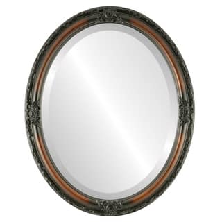 Jefferson Framed Oval Mirror in Walnut