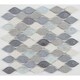 preview thumbnail 4 of 5, Decorative Accent Rain Drop Stone and Glass Mosaic Tile in Gris et Blanc - 12x13