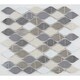 preview thumbnail 5 of 5, Decorative Accent Rain Drop Stone and Glass Mosaic Tile in Gris et Blanc - 12x13