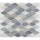 preview thumbnail 1 of 5, Decorative Accent Rain Drop Stone and Glass Mosaic Tile in Gris et Blanc - 12x13