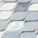 preview thumbnail 7 of 5, Decorative Accent Rain Drop Stone and Glass Mosaic Tile in Gris et Blanc - 12x13