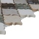 preview thumbnail 8 of 8, Decorative Stone Accent 2-inch Baroque Mosaic Tile in Blanc et Beige - 12.75x12