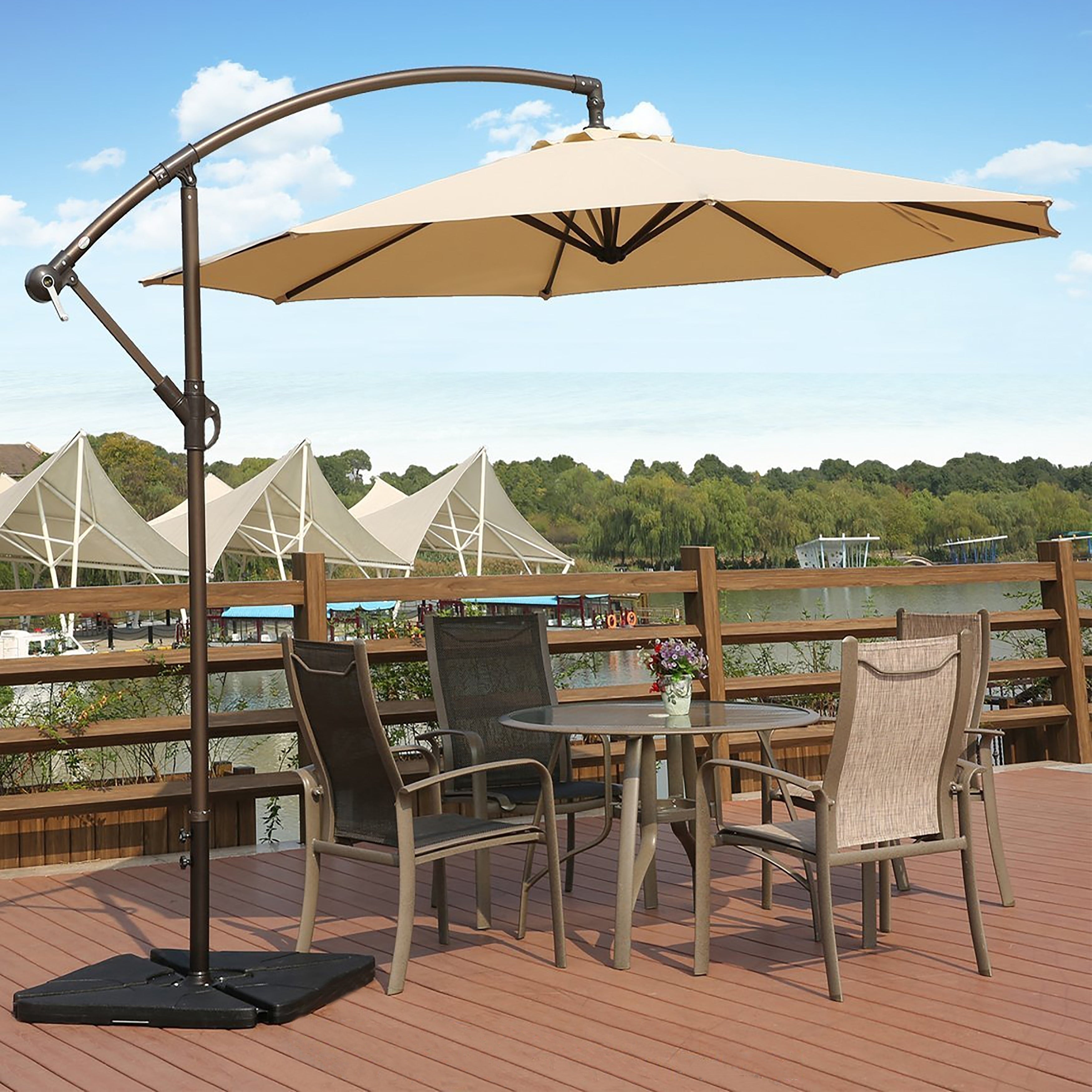 Weller 10 Ft Offset Cantilever Hanging Patio Umbrella ... on {keyword}