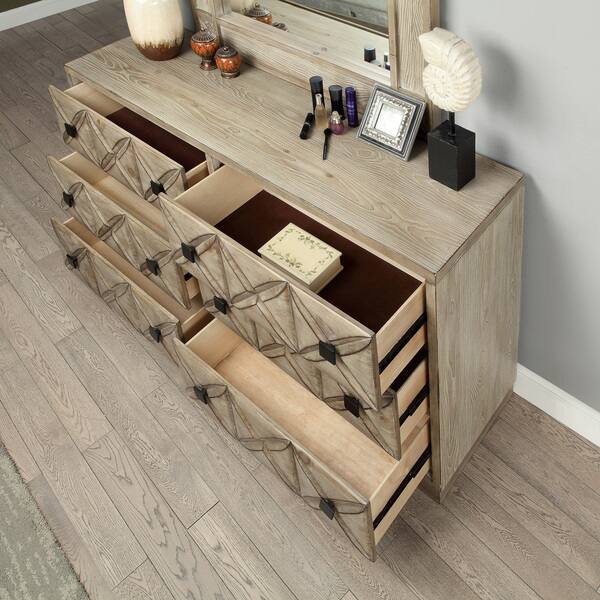 Onidian Rustic Light Oak 2 Piece Dresser And Mirror Set Onidian Rustic Light Oak 2 Piece Dresser And Mirror Set