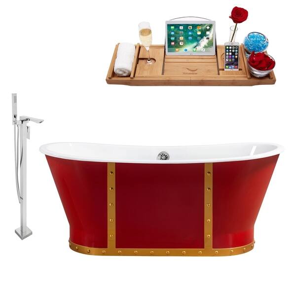 Cast Iron Tub, Faucet and Tray Set 67" RH5043CH140 Bed Bath & Beyond