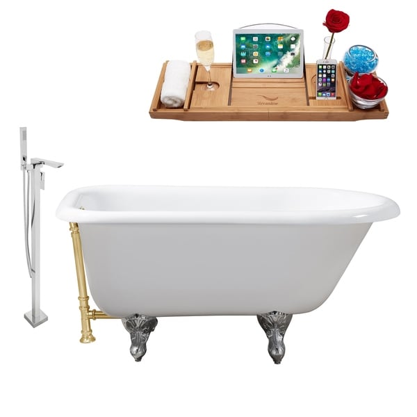 Cast Iron Tub, Faucet and Tray Set 48" RH5101CH-GLD-140