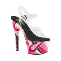 sandal pleaser ankle pvc strap platform clear pink