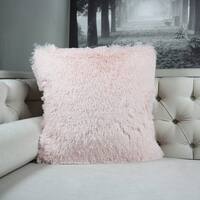Faux Fur Throw Pillow, Lavender Pink Double-Side Luxury Fluffy Super-Soft Plush Fur Decorative Couch Cushion Pillow 20 x 20 Inch