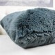 Faux Fur Throw Pillow, Metal Gray Double-Side Luxury Fluffy Super-Soft Plush Fur Decorative Couch Cushion Pillow 20 x 20 Inch - Thumbnail 2