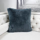 Faux Fur Throw Pillow, Metal Gray Double-Side Luxury Fluffy Super-Soft Plush Fur Decorative Couch Cushion Pillow 20 x 20 Inch - Thumbnail 0