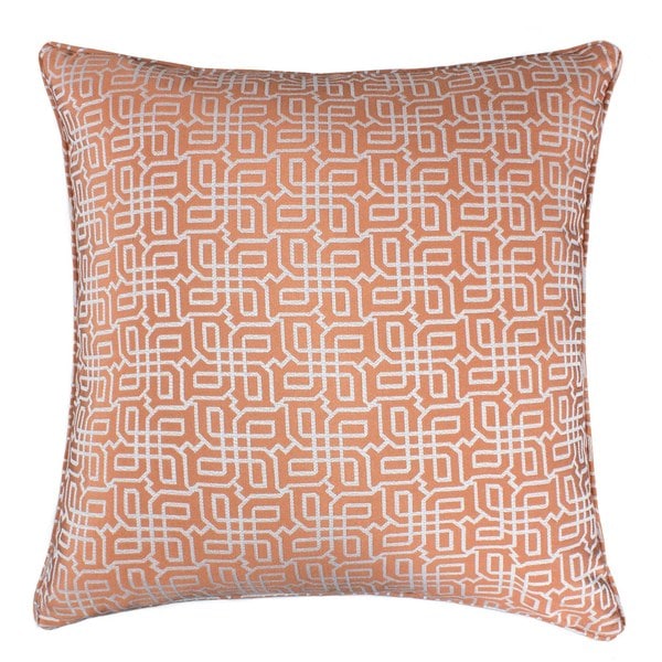 Jacquard Plaid Throw Pillow, Orange Textile Silver Geometric Pattern Decorative Square Couch Cushion Pillow Sham 20 x 20 Inch. Opens flyout.
