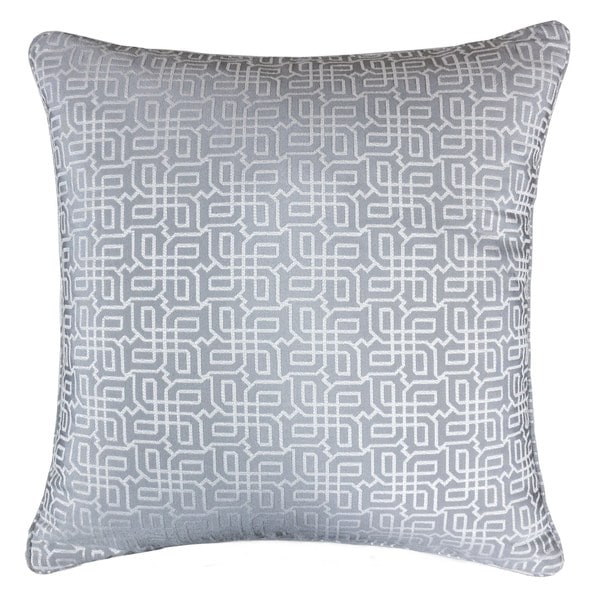 Jacquard Plaid Throw Pillow, Gray Textile Silver Geometric Pattern Decorative Square Couch Cushion Pillow Sham 20 x 20 Inch. Opens flyout.