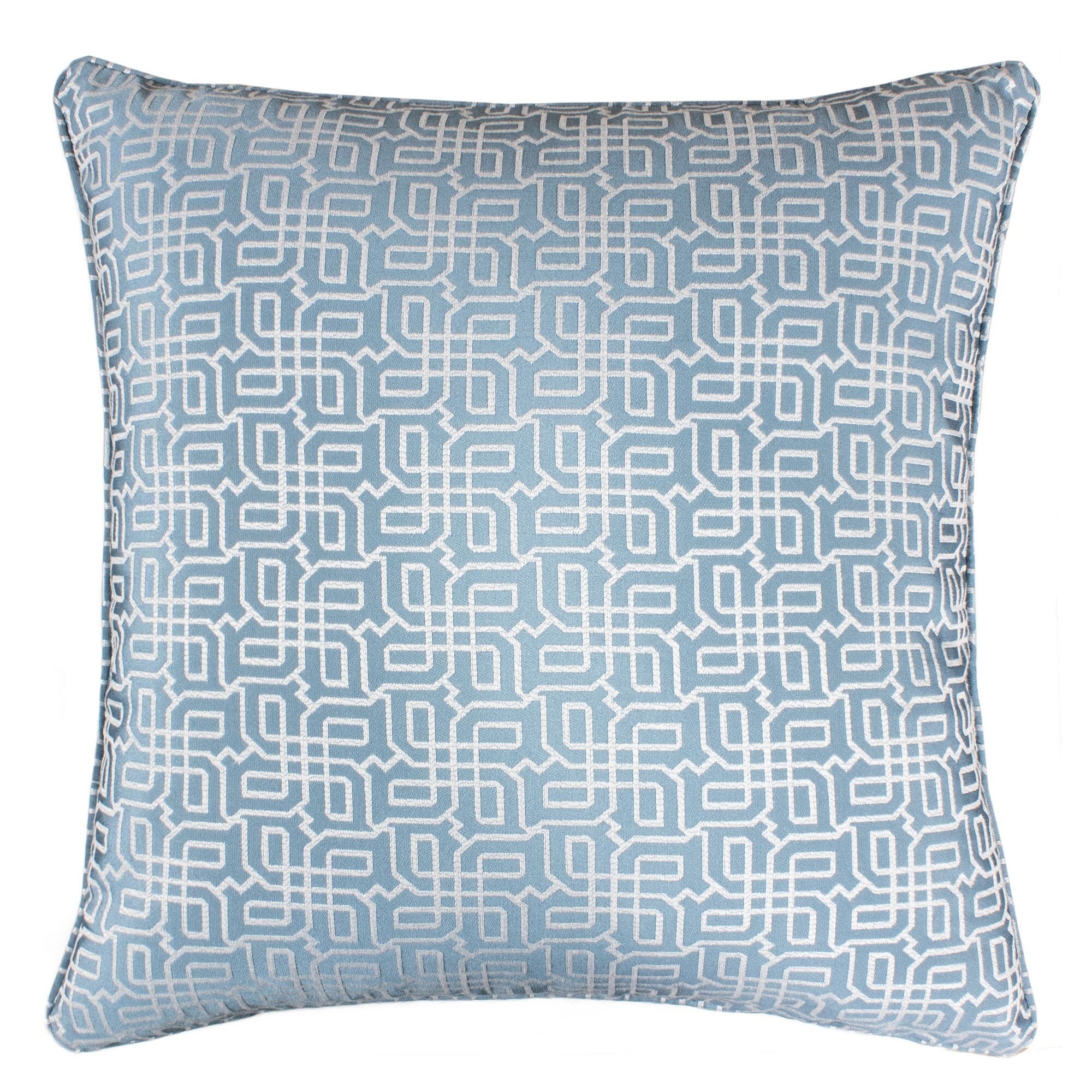 Shop Jacquard Plaid Throw Pillow Turquoise Textile Silver