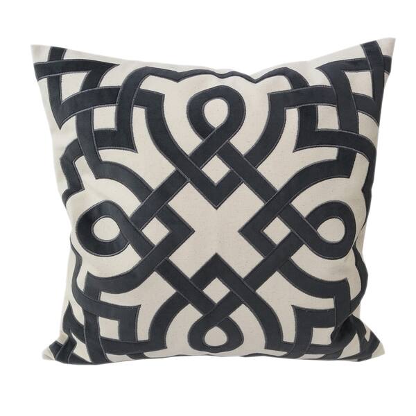 Appliqued Cotton Throw Pillow