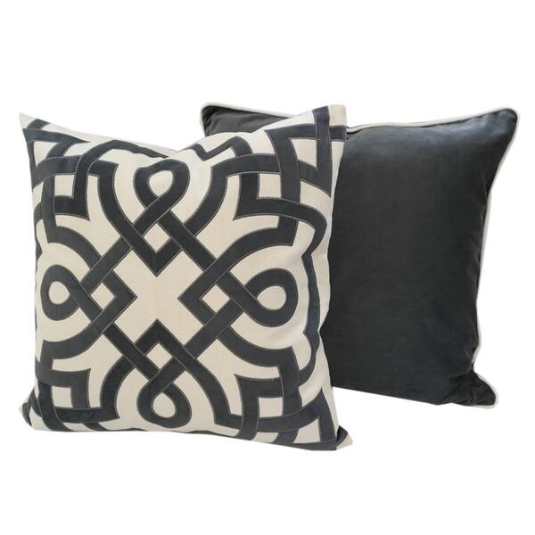 grey patterned pillow cases