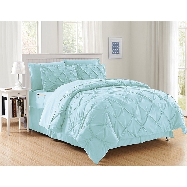 Home Furniture Diy Elegant White Pleated Pintuck Comforter 7