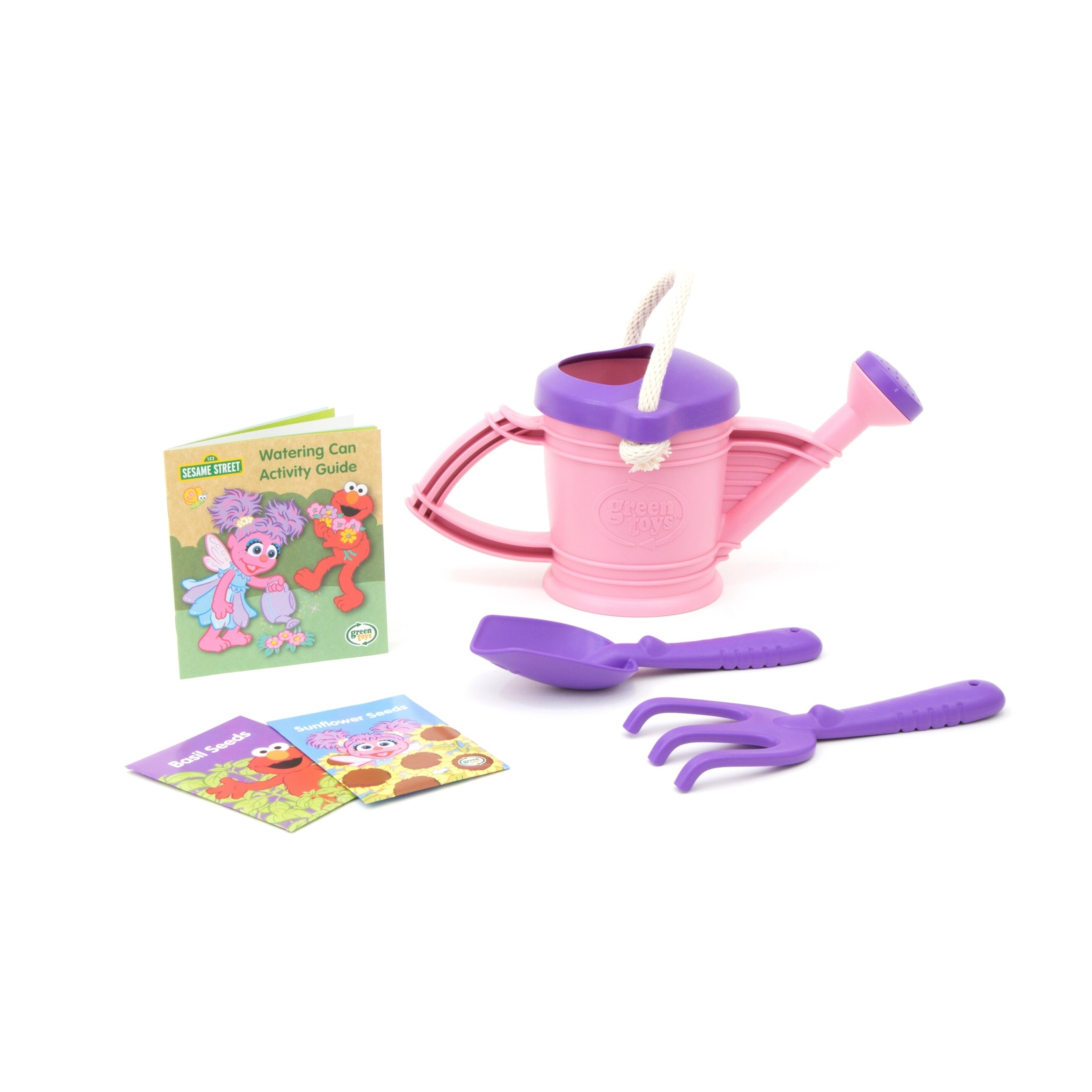 Green Toys Sesame Street Watering Can Outdoor Activity Set - Abby