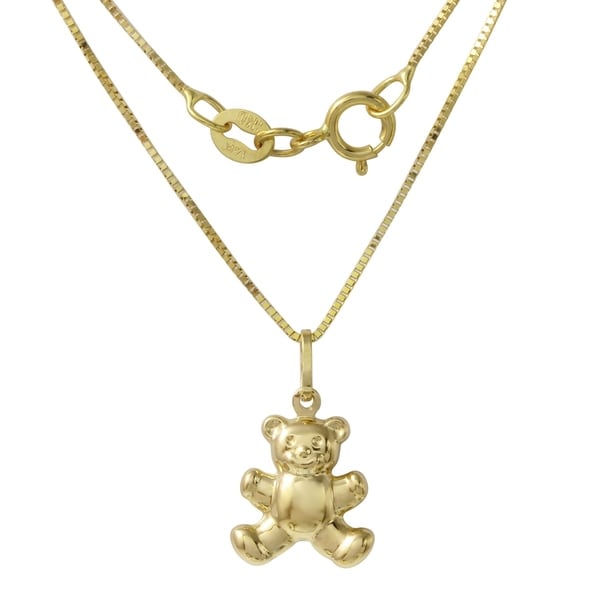 teddy bear necklace and bracelet set