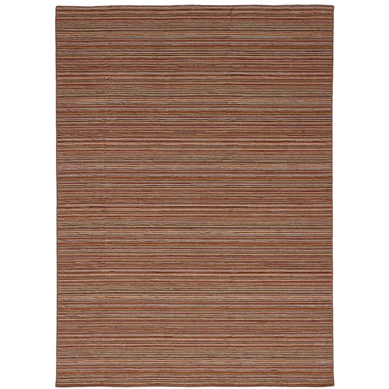 Flat-weave Manhattan Blue, Red Wool Kilim