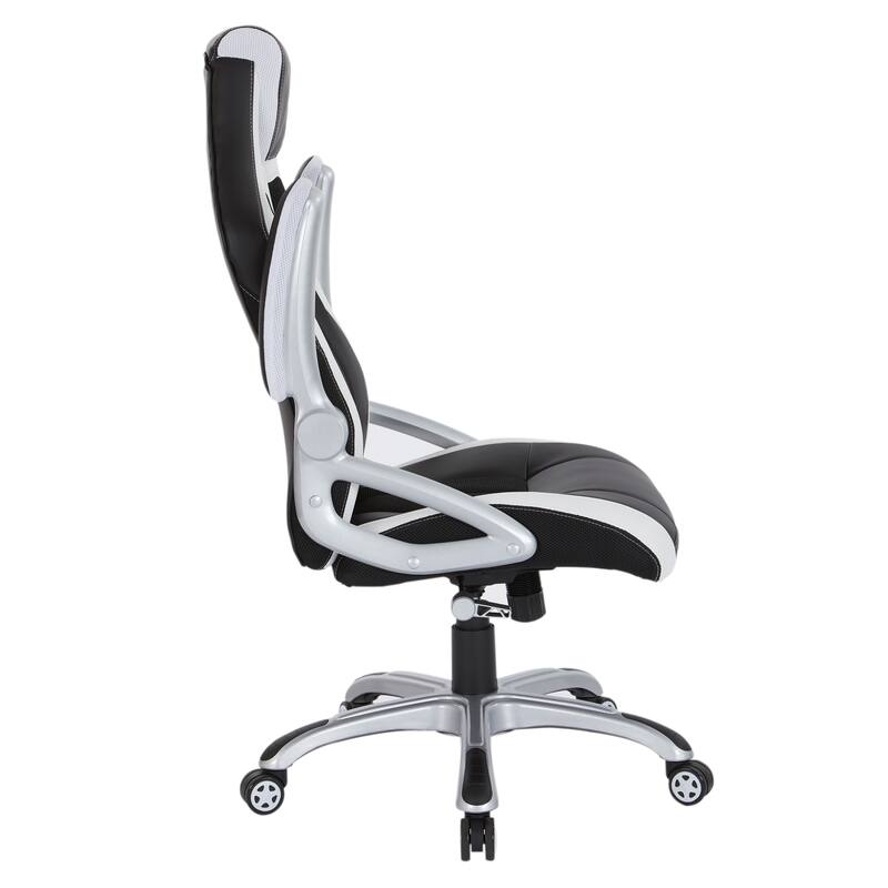 Bonded Leather and Mesh Racing Style Gaming Chair