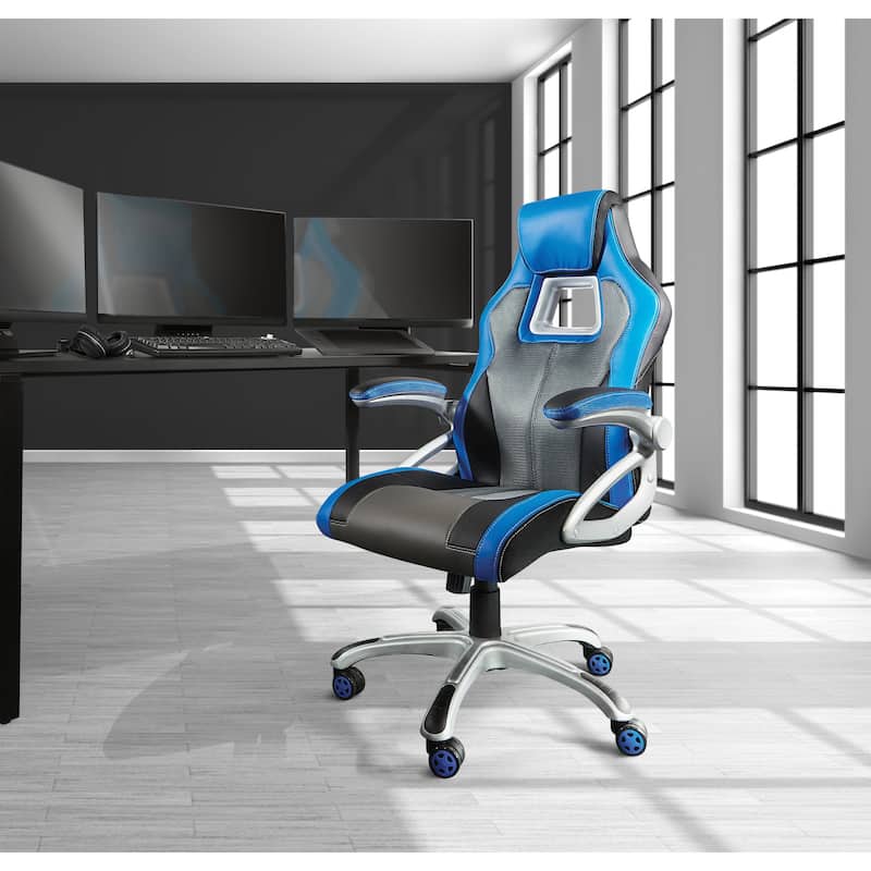 Bonded Leather and Mesh Racing Style Gaming Chair