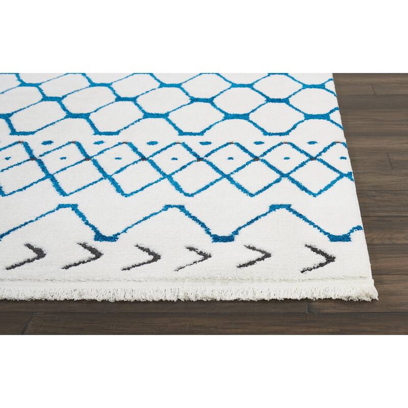 Nourison Kamala Moroccan Geometric Fringe Area Rug