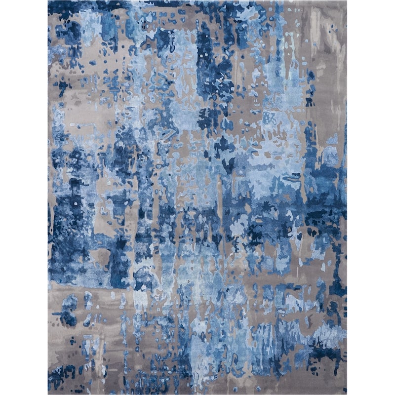 Nourison Hand-tufted Prismatic PRS10 Area Rug - 9'9" x 13'9" - Blue/Grey - Rectangle