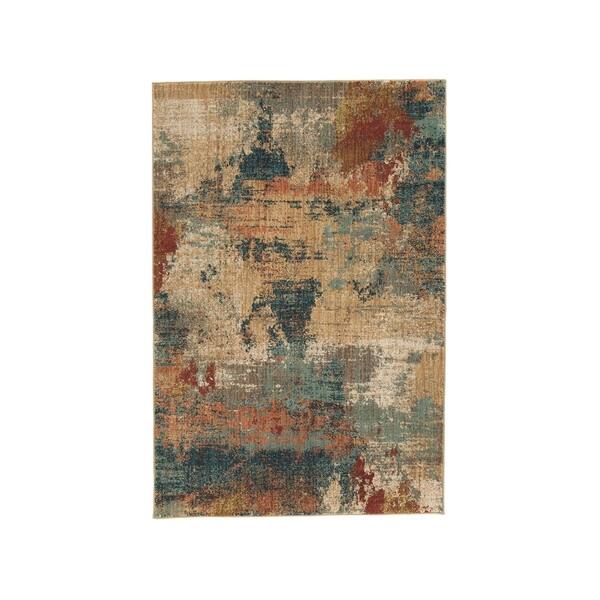 Shop Signature Design By Ashley Javana Multicolored Abstract Bohemian Rug Blue Aqua Gold 5 X 7 Overstock 20820867