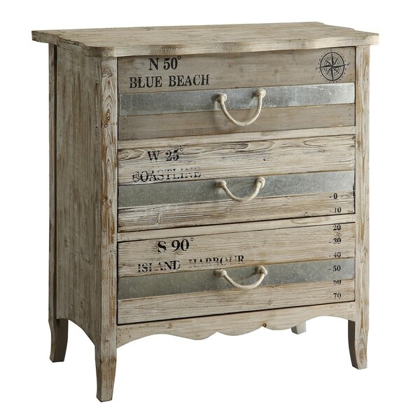 Grand Isle Grey Mango Wood 3-drawer Chest