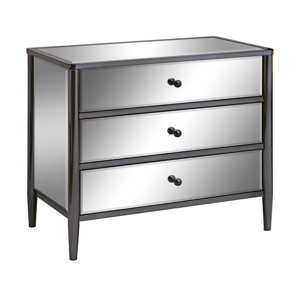 Midnight Black Nickel Metal And Mirror 3 Drawer Chest Free Midnight Black Nickel Metal And Mirror 3 Drawer Chest Free Shipping Today 20822321