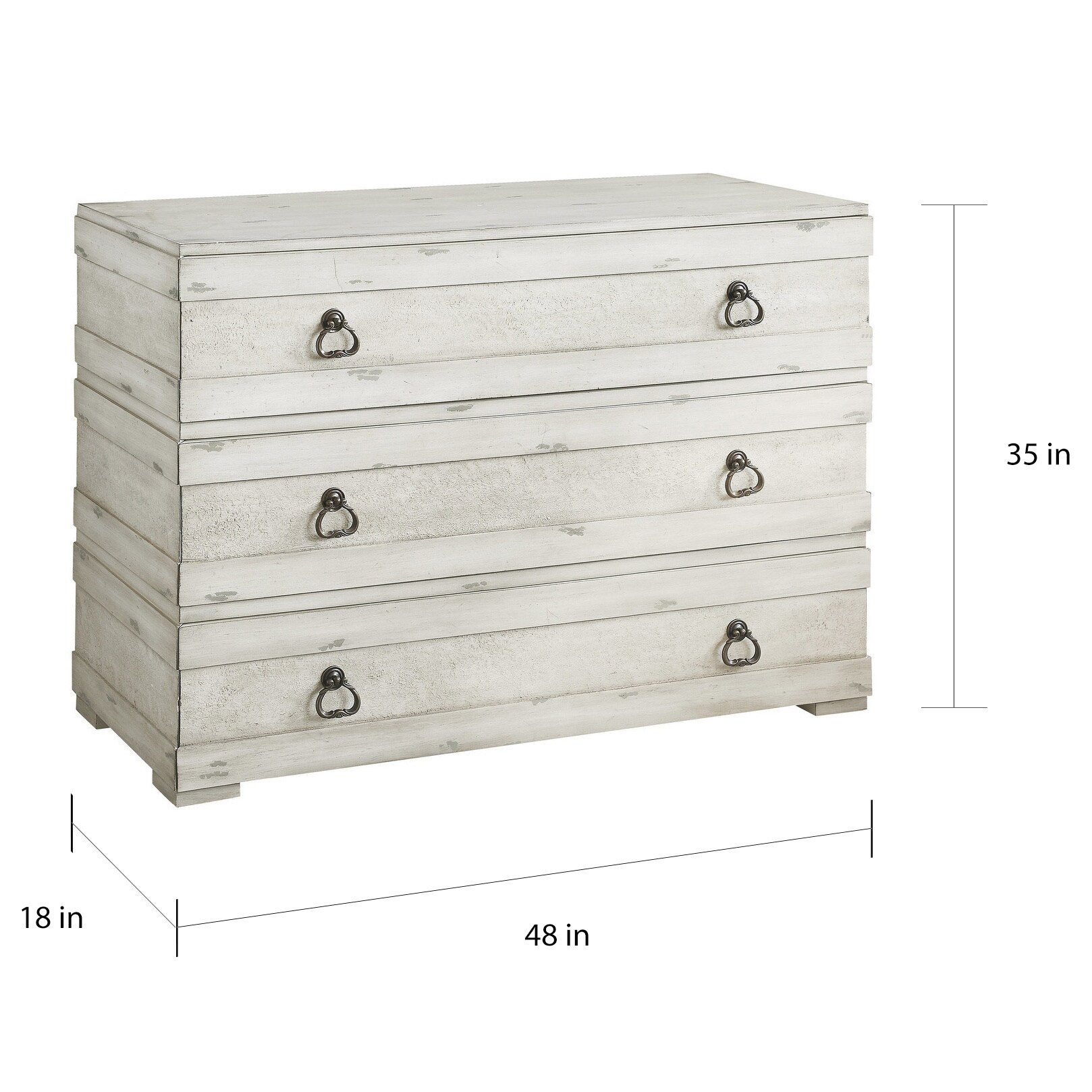 Shop Glen Abbey Textured White 3 Drawer Chest Free Shipping
