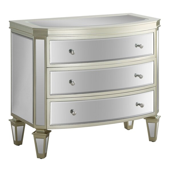 Wilshire Champagne Bent Mirror 3 Drawer Chest Free Shipping Wilshire Champagne Bent Mirror 3 Drawer Chest Free Shipping Today 20822353