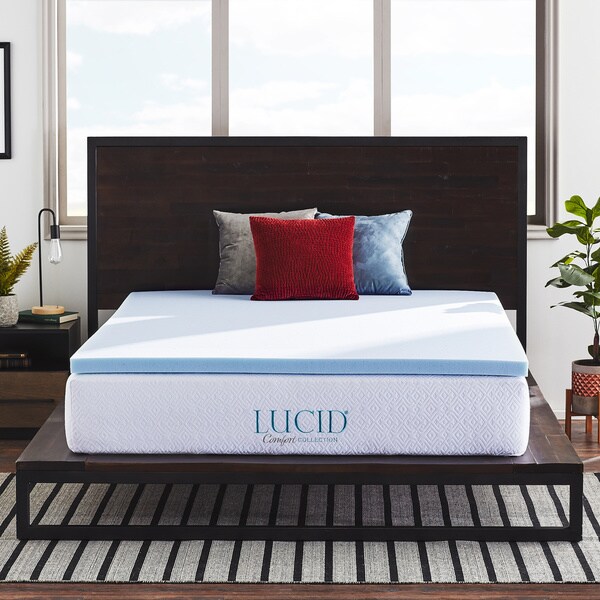 Shop LUCID® Comfort Collection 2inch SureCool™ Gel Infused Memory Foam Mattress Topper On