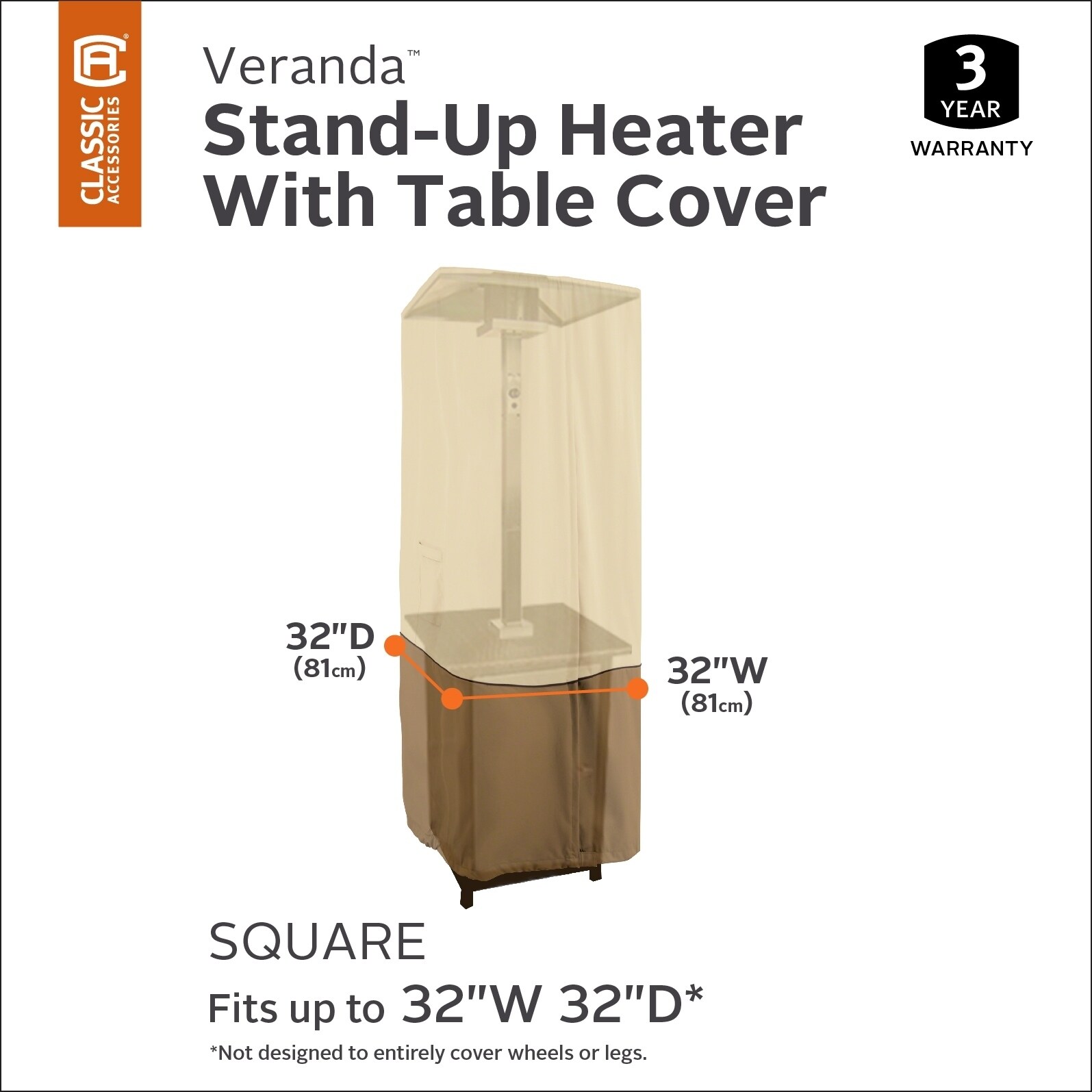 Shop Classic Accessories Veranda Square Stand Up Patio Heater