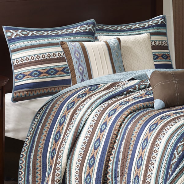 Copper Grove Macon Blue Quilted 6-piece Coverlet Set