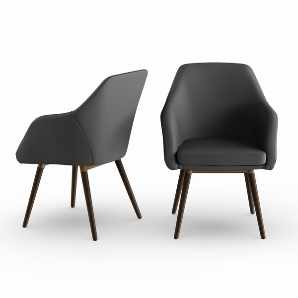 Shop Carson Carrington Akrehamn 2piece Grey Faux Leather Arm Chair Set