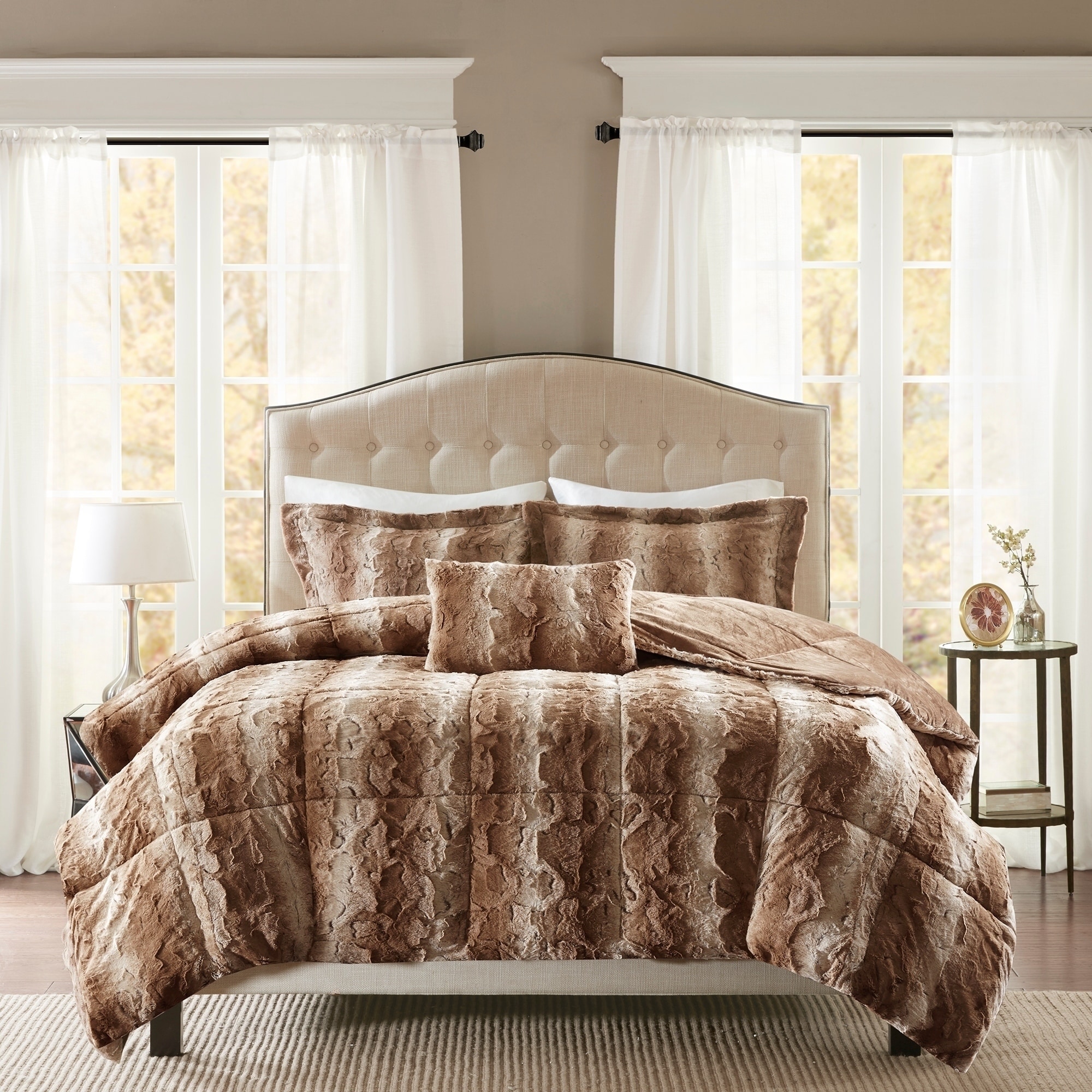 Shop Madison Park Marselle Faux Fur Comforter Set Overstock