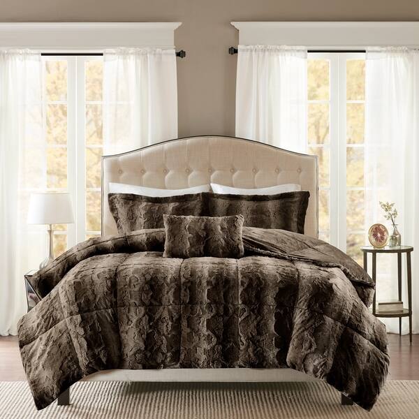 Shop Madison Park Marselle Faux Fur Full Queen Size Comforter Set