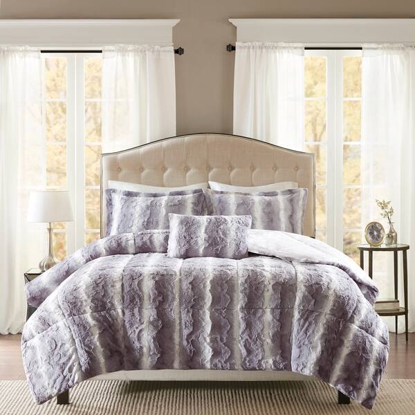 Shop Madison Park Marselle Faux Fur Full Queen Size Comforter Set