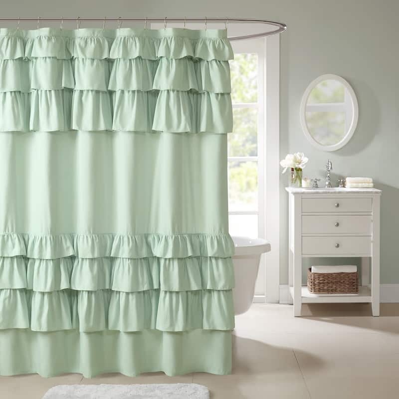 Madison Park Grace Ruffled Shower Curtain