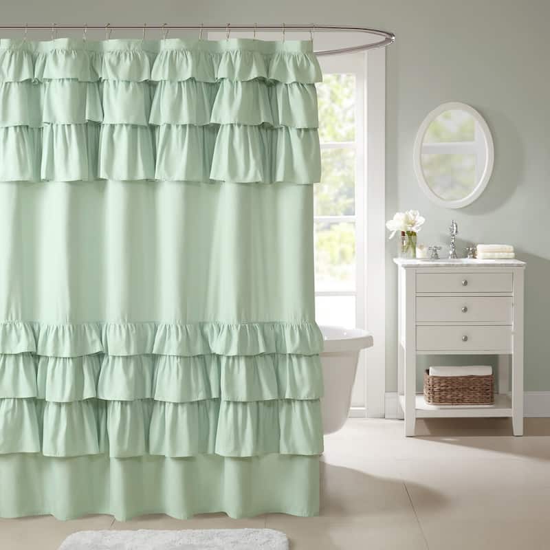 Madison Park Grace Ruffled Shower Curtain
