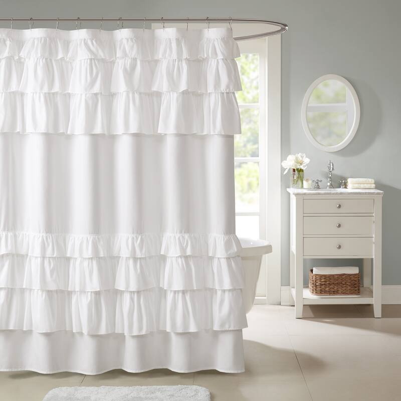 Madison Park Grace Ruffled Shower Curtain