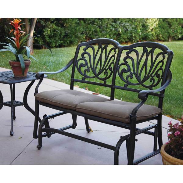 Shop Darlee Elisabeth Cast Aluminum Glider Bench With Seat Cushion On Sale Overstock 20830848