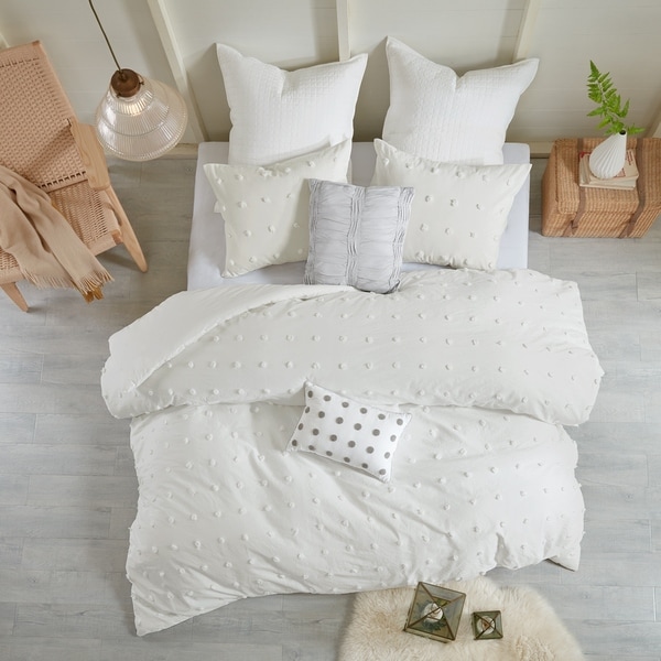 Copper Grove Vaseux Ivory Cotton Jacquard 7-piece Duvet Cover Set