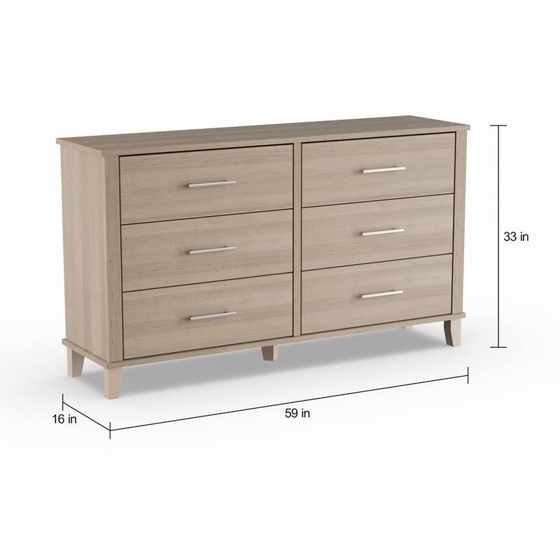 Somerset Ash Grey Headboard, Dresser and Nightstand Bedroom Set