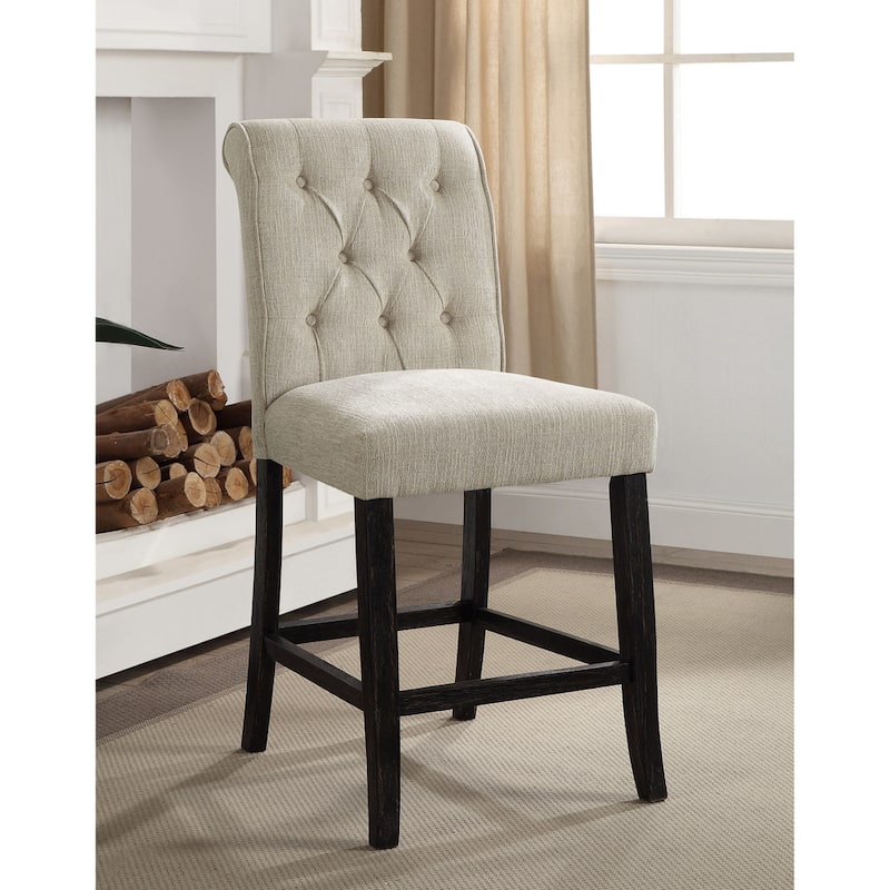 Sheila Rustic Chenille Counter Height Chair (Set of 2) by Furniture of America