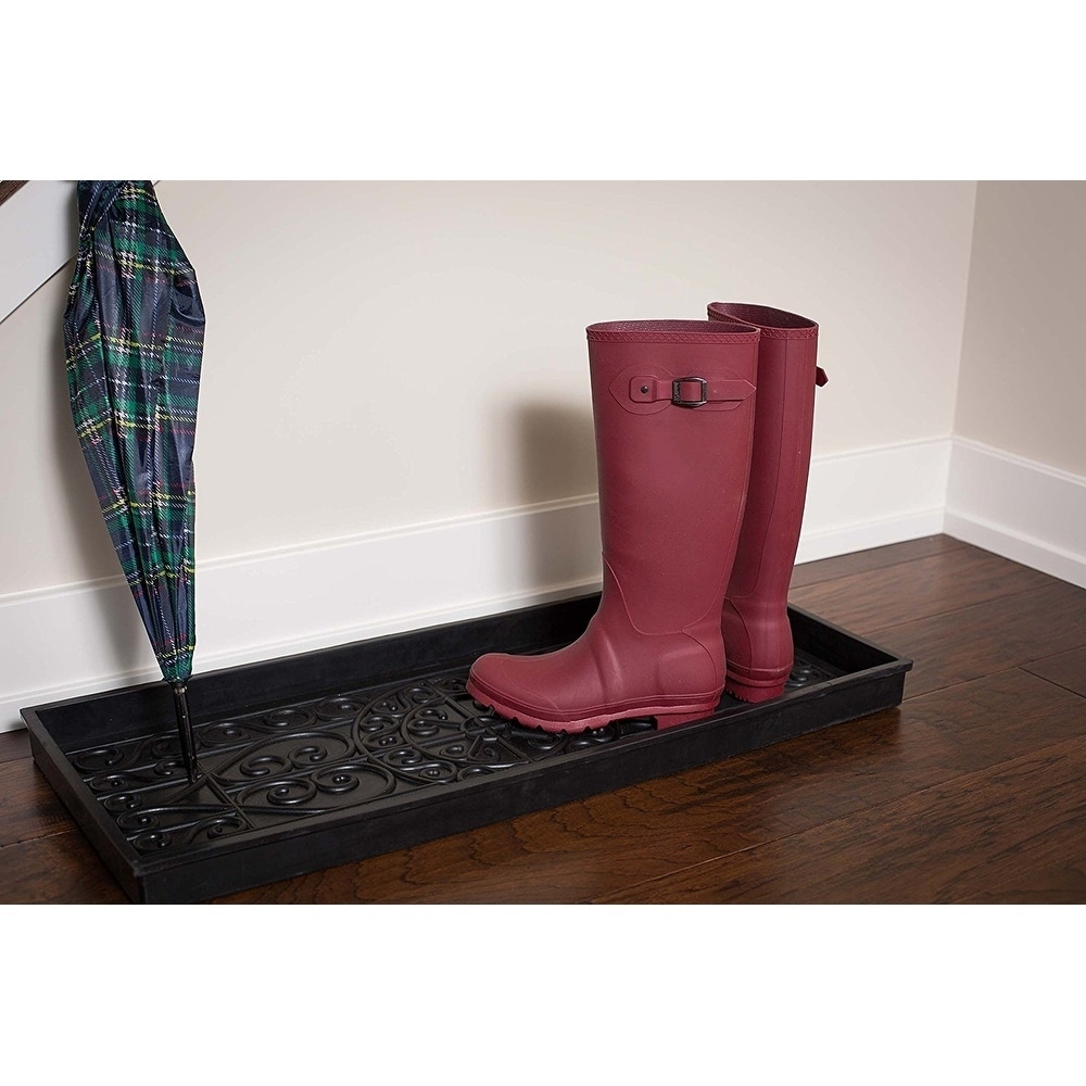 Natural and Recycled Rubber Boot Tray with Tan and Blue Coir Insert - On  Sale - Bed Bath & Beyond - 29641024