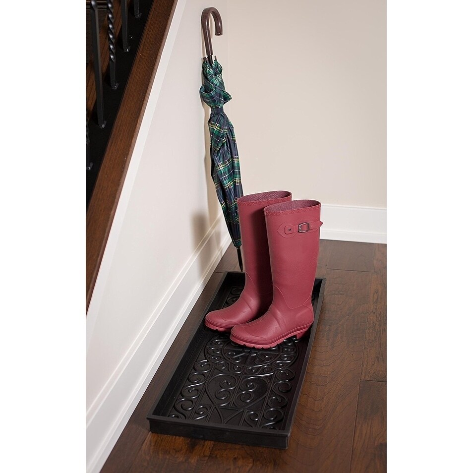 Birdrock Home Rubber Boot Tray With Coir Insert - 34''lx14''w : Target