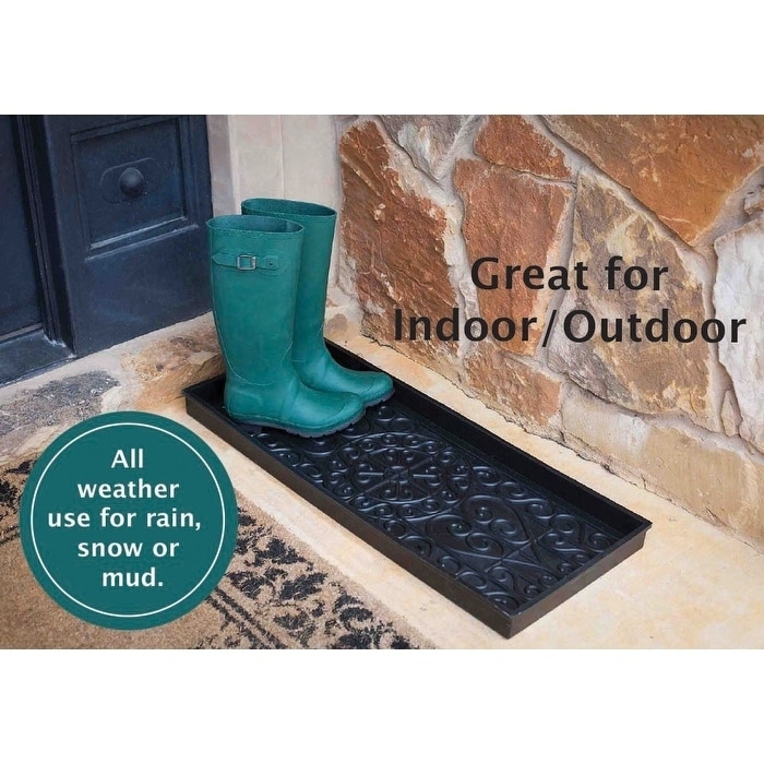 BirdRock Home Rubber Boot Tray with Coir Insert - 34 inch